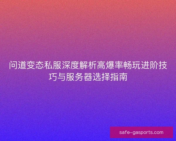 问道变态私服深度解析高爆率畅玩进阶技巧与服务器选择指南