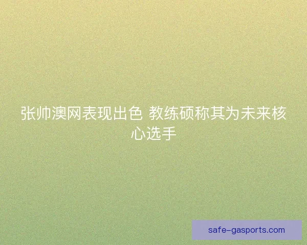 张帅澳网表现出色 教练硕称其为未来核心选手